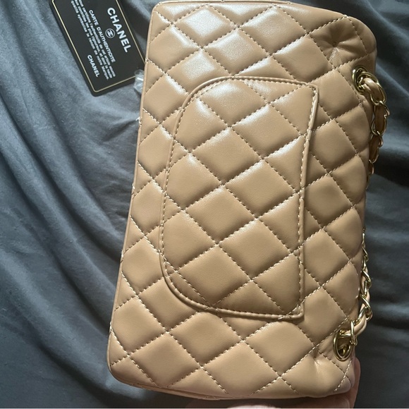 Quilted classic fashion chain bag double cc tan flap bag - Picture 8 of 8